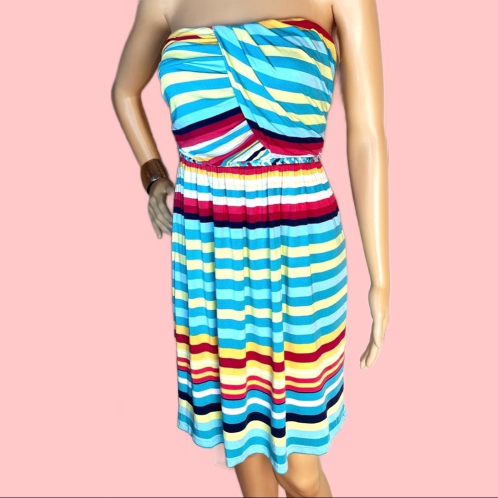 Tart Rainbow Striped Strapless Sundress Multicolor - Picture 3 of 8